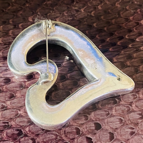 Sterling Silver 925 SSL Big Heart Brooch - Picture 7 of 9